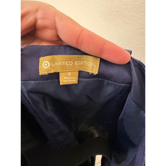 Target Limited Edition Sateen Woven Twill Strapless Blue Plum Point Size 6 - Picture 5 of 7